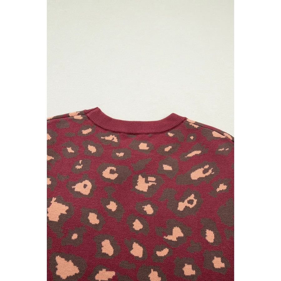Leopard Print Cap Sleeve Knit Top Apparel and Accessories