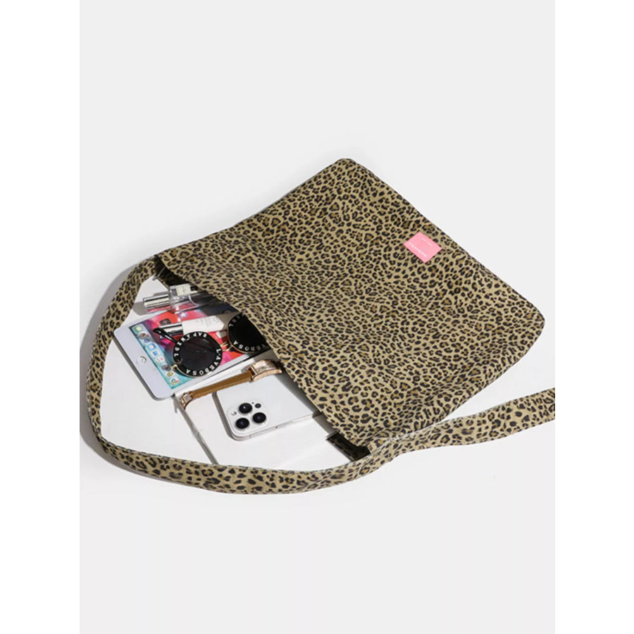 Leopard Print Casual Shoulder Bag Leopard Print / One Size Apparel and Accessories