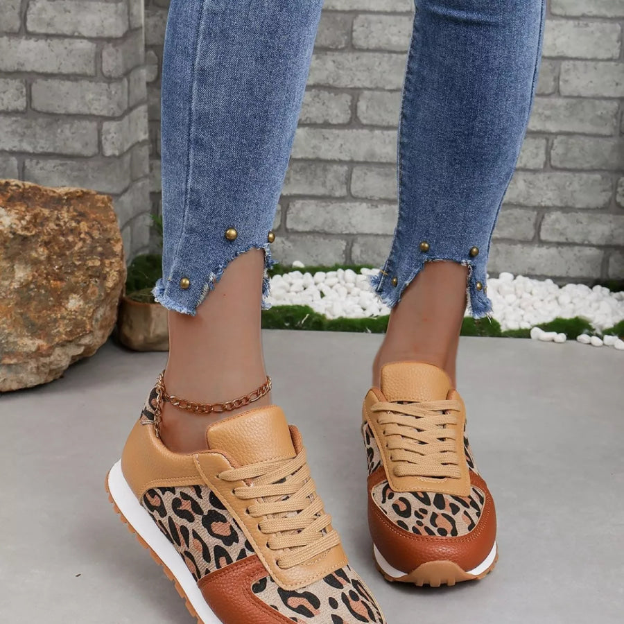 Leopard Print Casual Sneakers Apparel and Accessories