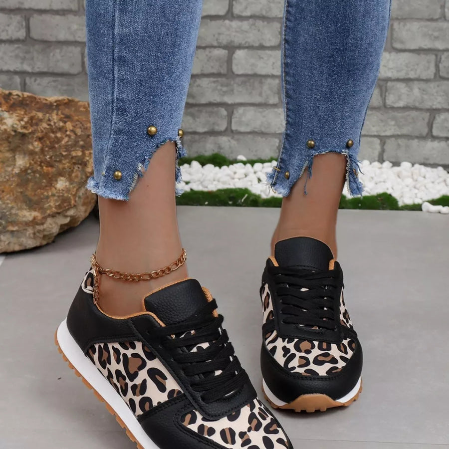 Leopard Print Casual Sneakers Apparel and Accessories