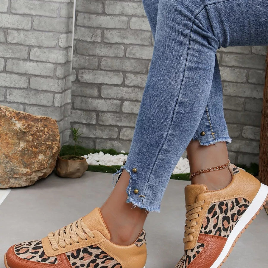 Leopard Print Casual Sneakers Apparel and Accessories