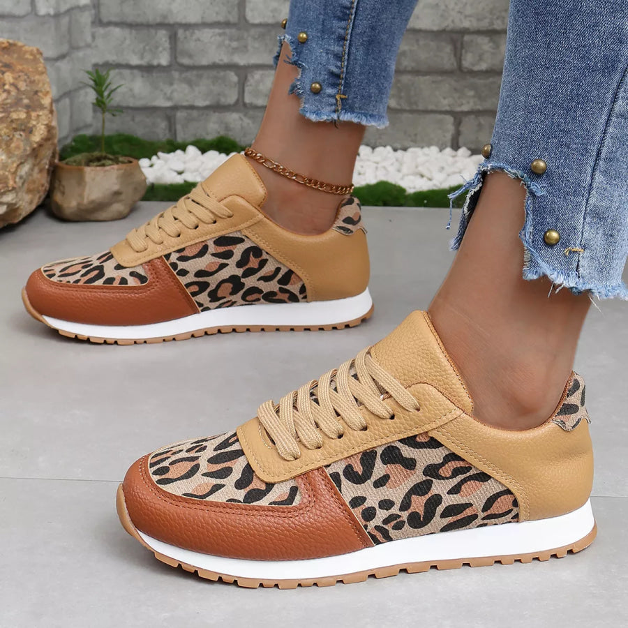 Leopard Print Casual Sneakers Apparel and Accessories