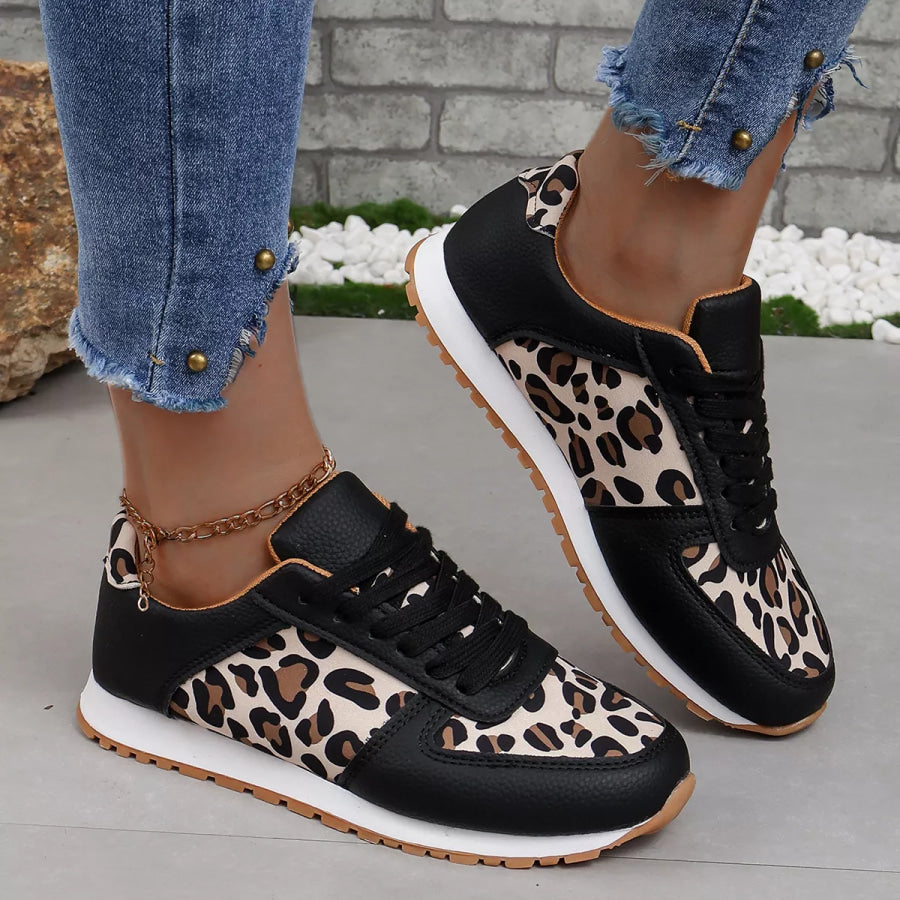 Leopard Print Casual Sneakers Apparel and Accessories