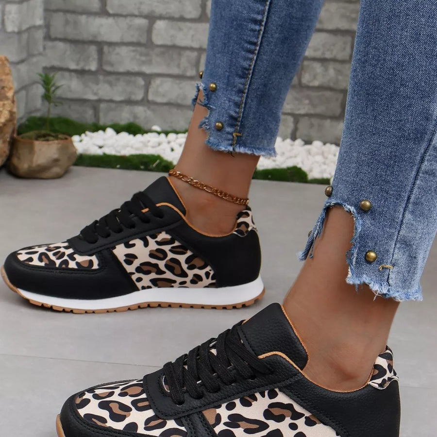 Leopard Print Casual Sneakers Apparel and Accessories
