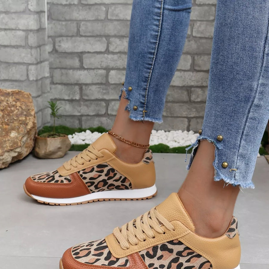 Leopard Print Casual Sneakers Apparel and Accessories