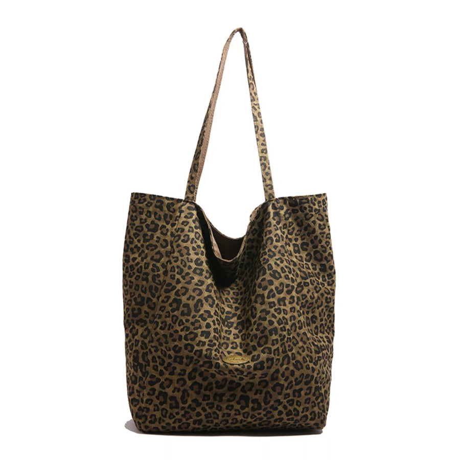 Leopard Print Casual Tote Bag Leopard / One Size Apparel and Accessories