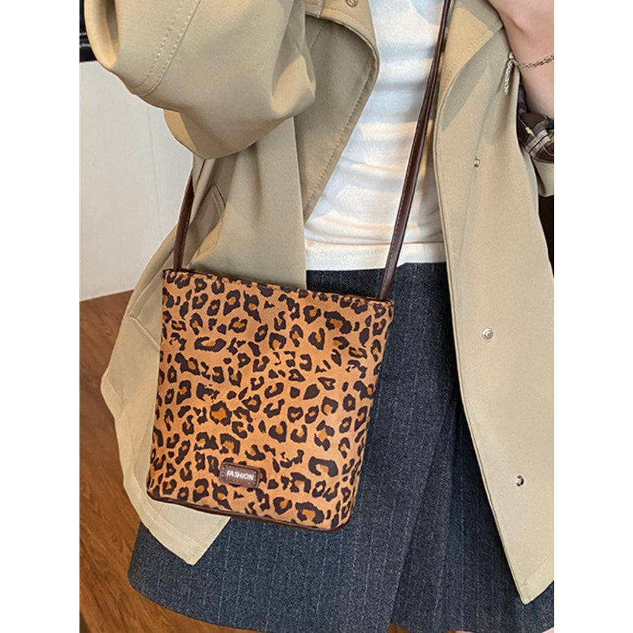 Leopard Print Crossbody Bag Leopard / One Size Apparel and Accessories