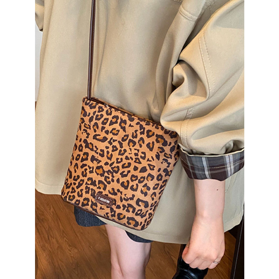 Leopard Print Crossbody Bag Leopard / One Size Apparel and Accessories