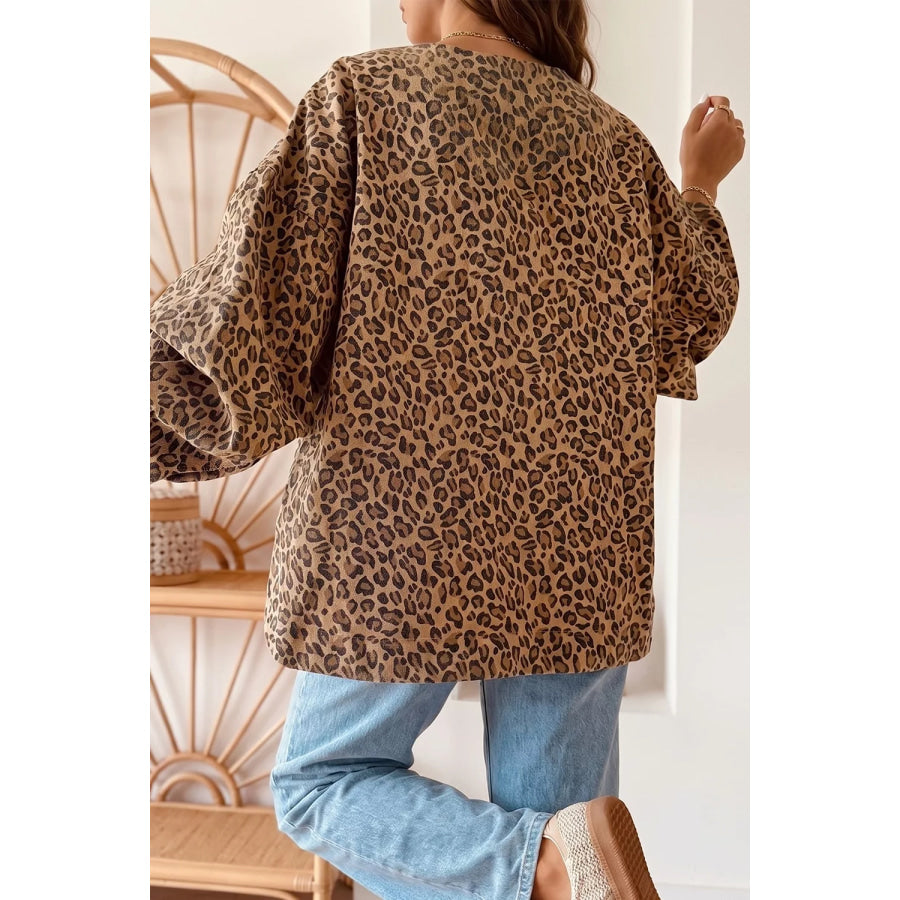Leopard Print Denim Jacket Leopard / S Apparel and Accessories