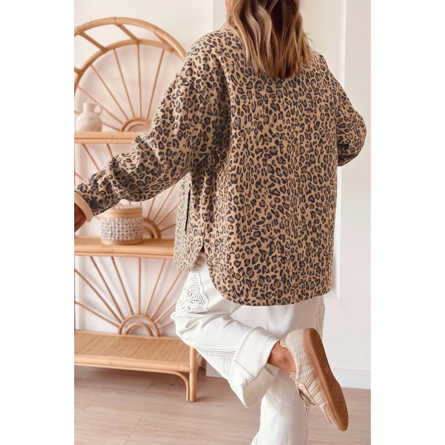 Leopard Print Denim Jacket Apparel and Accessories