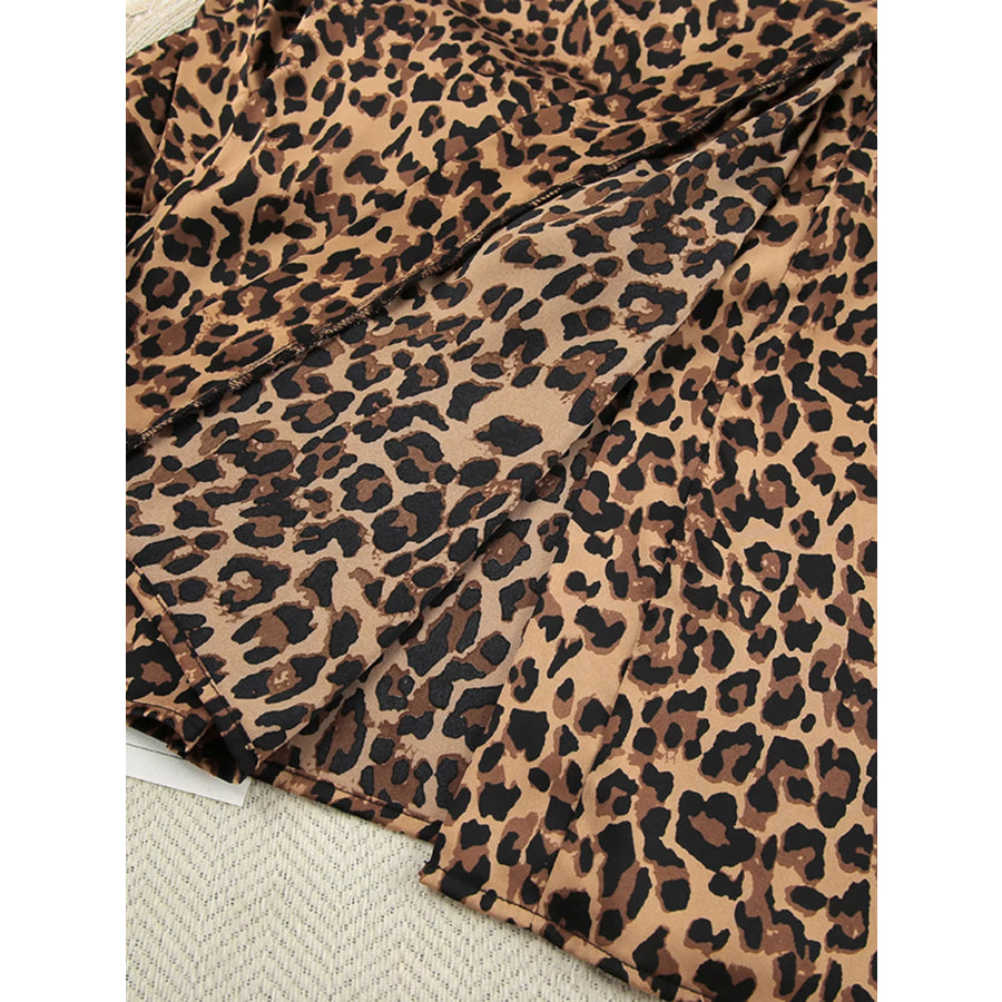 Leopard Print Feather-Trimmed Lounge Nightgown Robe Apparel and Accessories