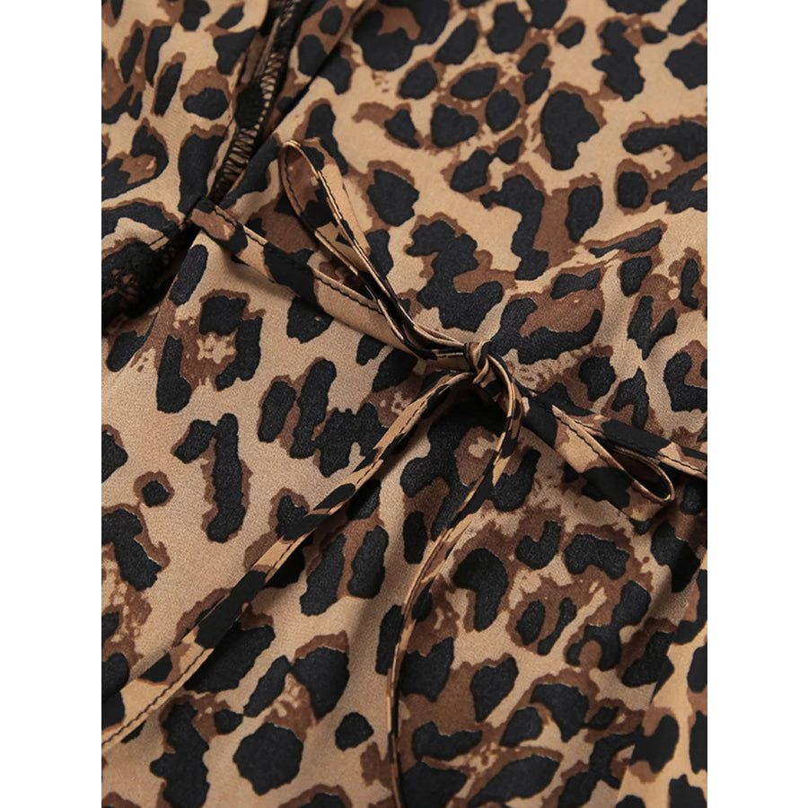 Leopard Print Feather-Trimmed Lounge Nightgown Robe Apparel and Accessories