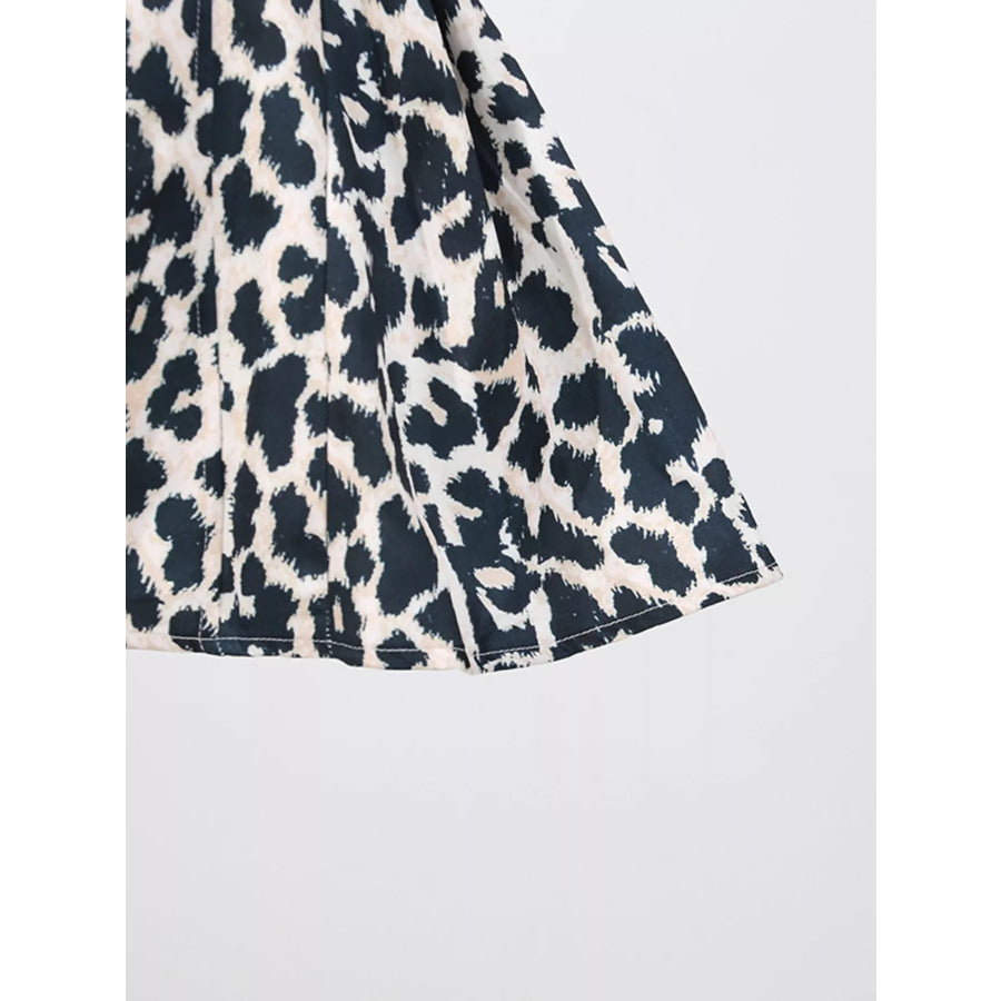 Leopard Print Halter Neck Mini Dress Apparel and Accessories