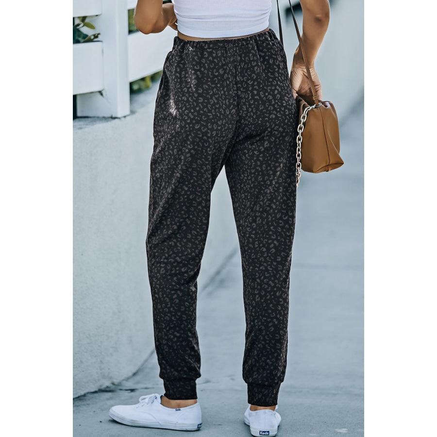 Leopard Print Joggers with Pockets