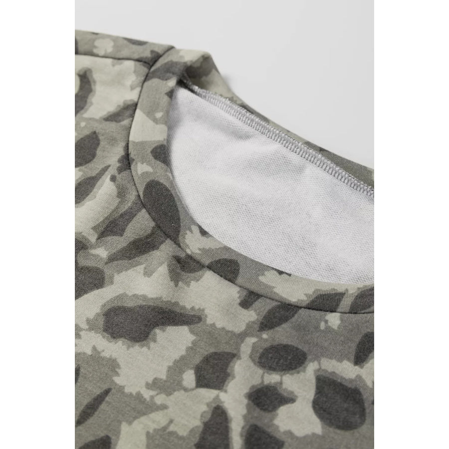 Leopard Print Long Sleeve Top and Pants Set Apparel and Accessories