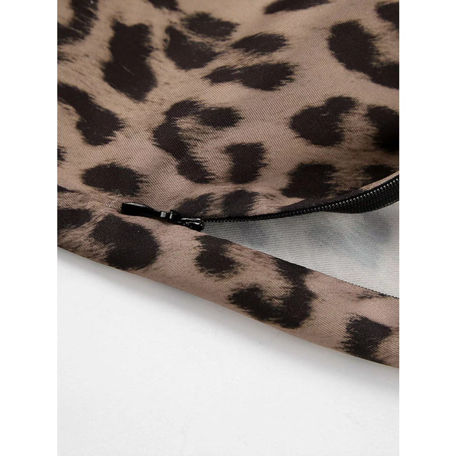Leopard Print Maxi Skirt Apparel and Accessories