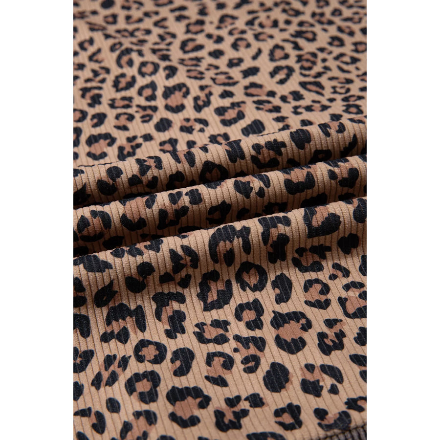 Leopard Print Quarter-Zip Hoodie Apparel and Accessories