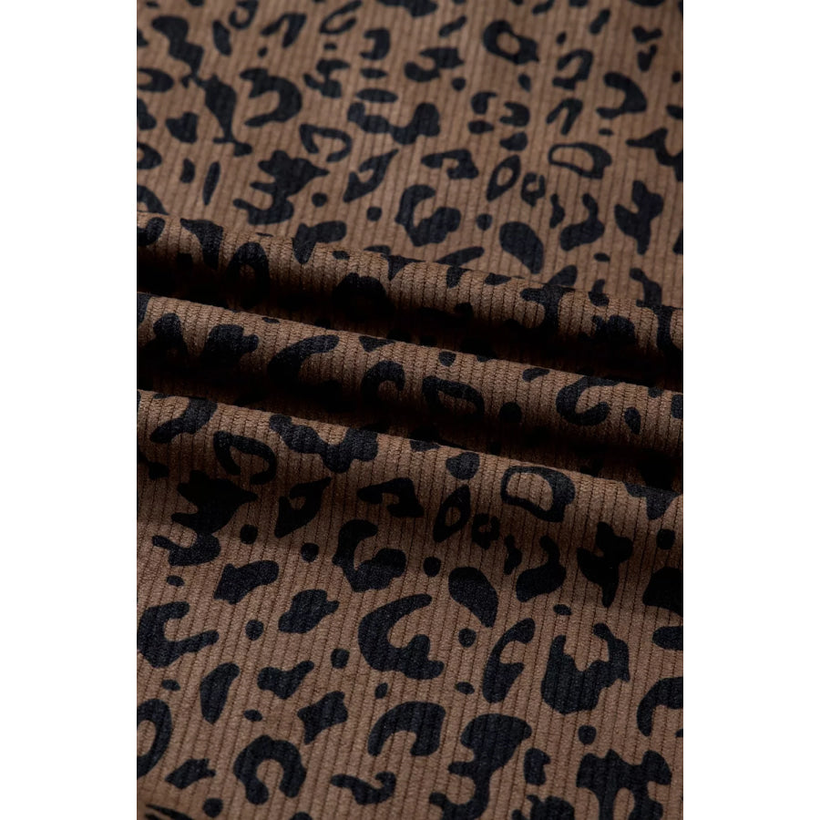 Leopard Print Quarter-Zip Sweatshirt Apparel and Accessories
