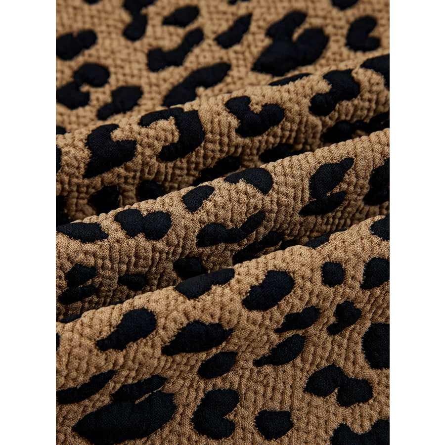 Leopard Print Quarter Zip Sweatshirt Apparel and Accessories