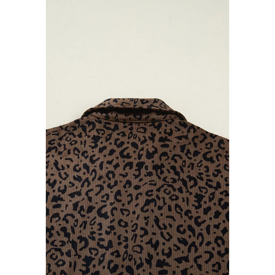 Leopard Print Quarter-Zip Sweatshirt Apparel and Accessories