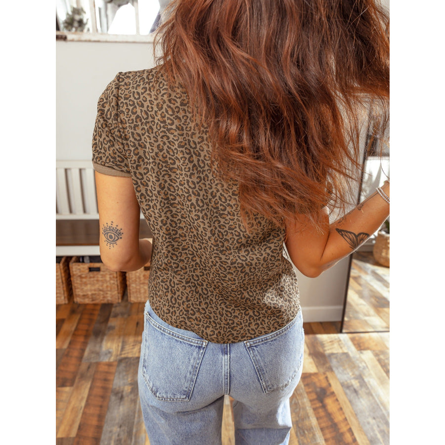 Leopard Print Relaxed Fit T-Shirt Apparel and Accessories