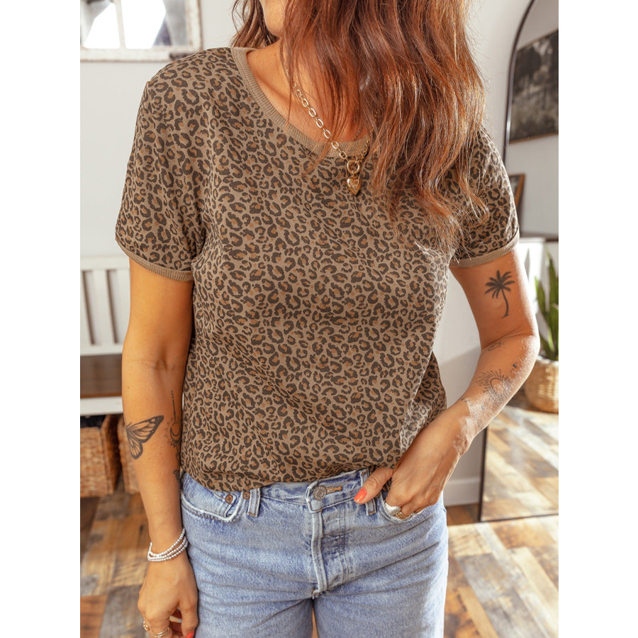 Leopard Print Relaxed Fit T-Shirt Apparel and Accessories