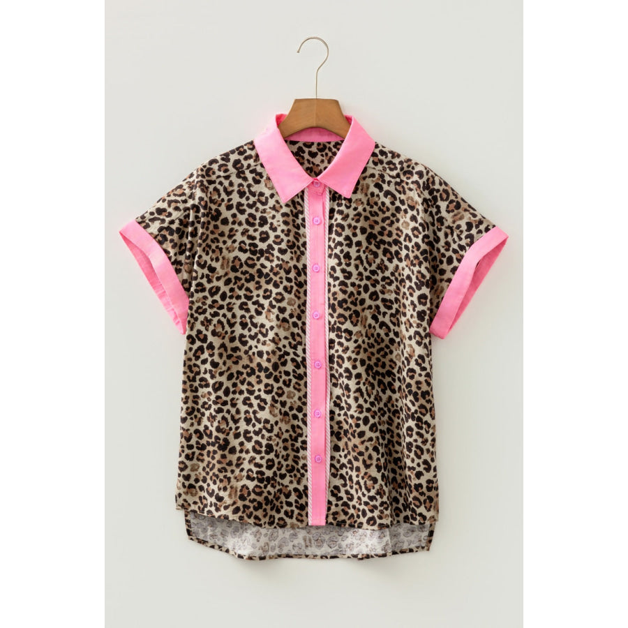 Leopard Print Short Sleeve Shirt Apparel and Accessories