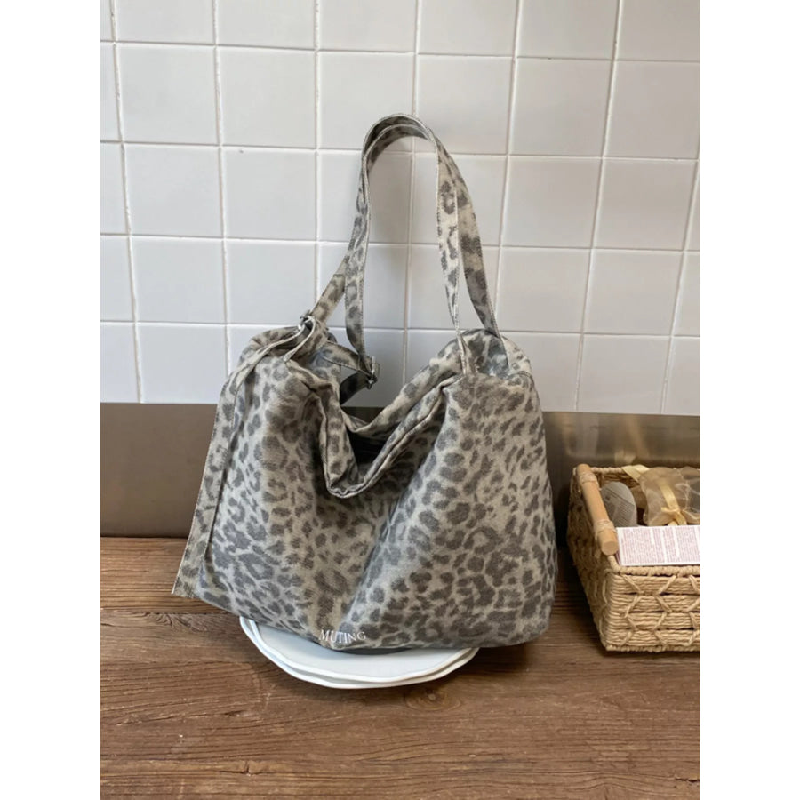Leopard Print Shoulder Bag Beige / onesize Apparel and Accessories