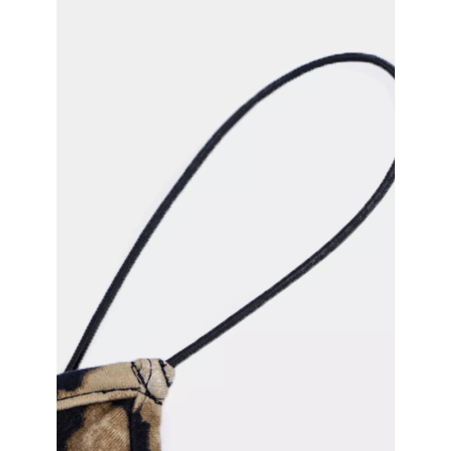 Leopard Print Spaghetti Strap Midi Dress Apparel and Accessories