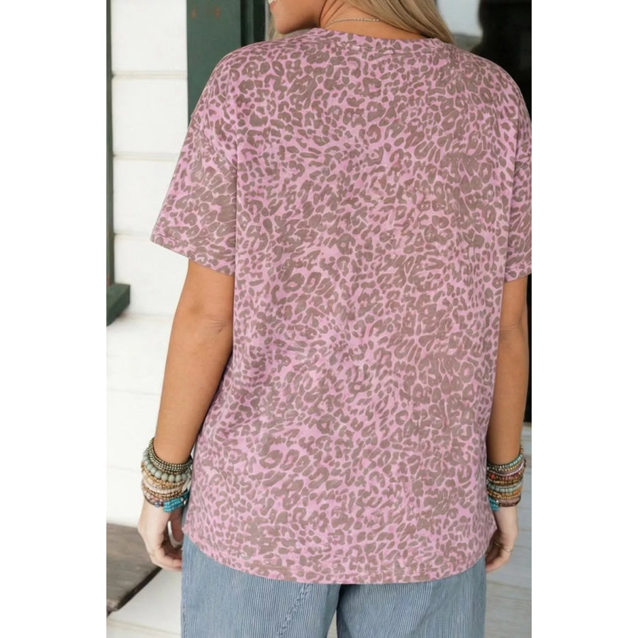 Leopard Print Star Studded T-Shirt Apparel and Accessories