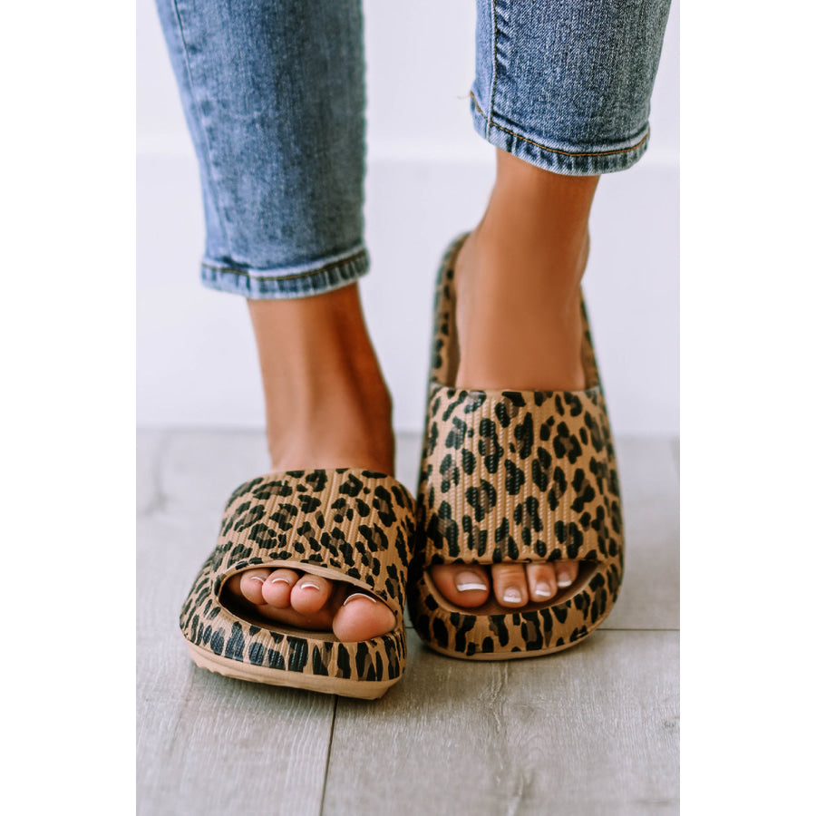 Leopard Print Thick Sole Slip On Slippers Shoes & Bags/Slippers