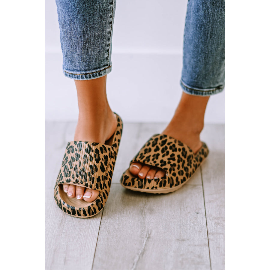 Leopard Print Thick Sole Slip On Slippers Shoes & Bags/Slippers
