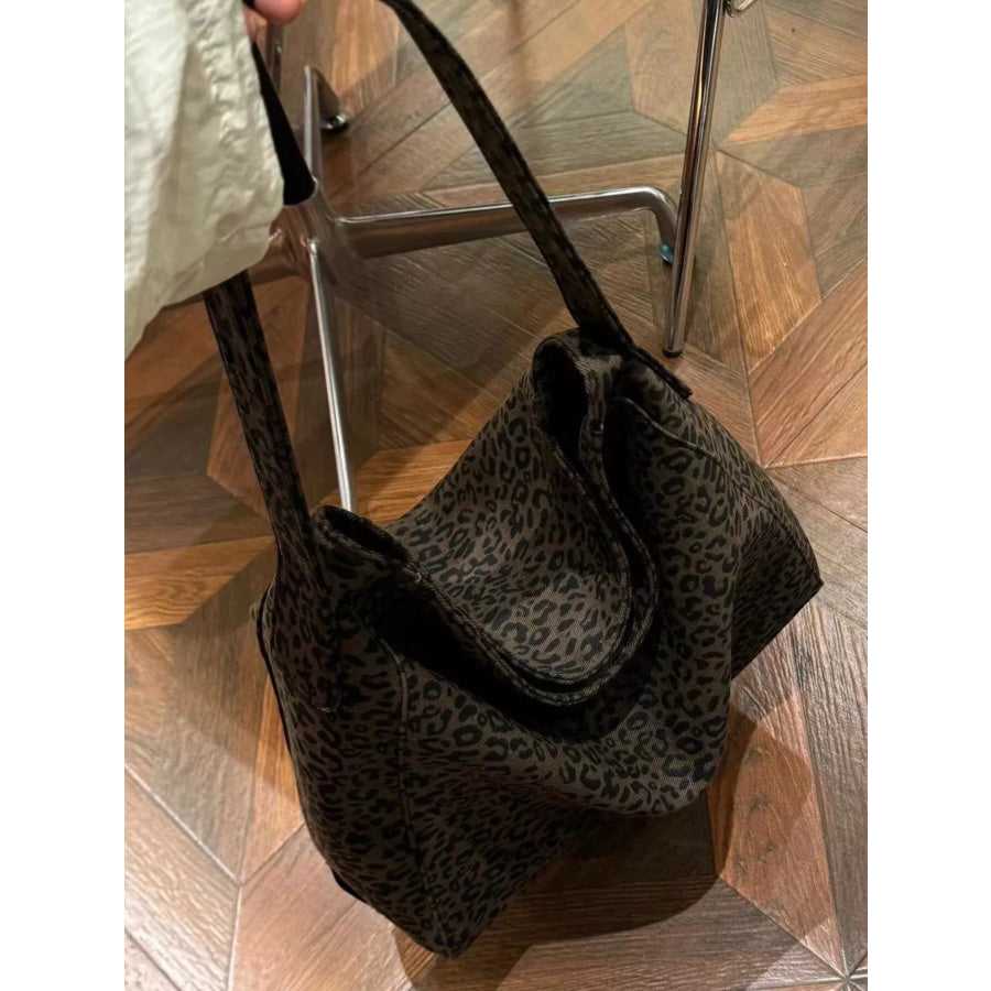 Leopard Print Tote Bag Leopard / One Size Apparel and Accessories