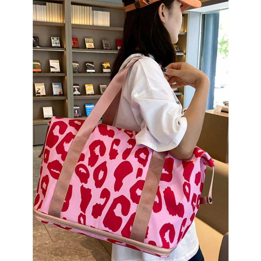 Leopard Print Travel Bag Pink / onesize Apparel and Accessories