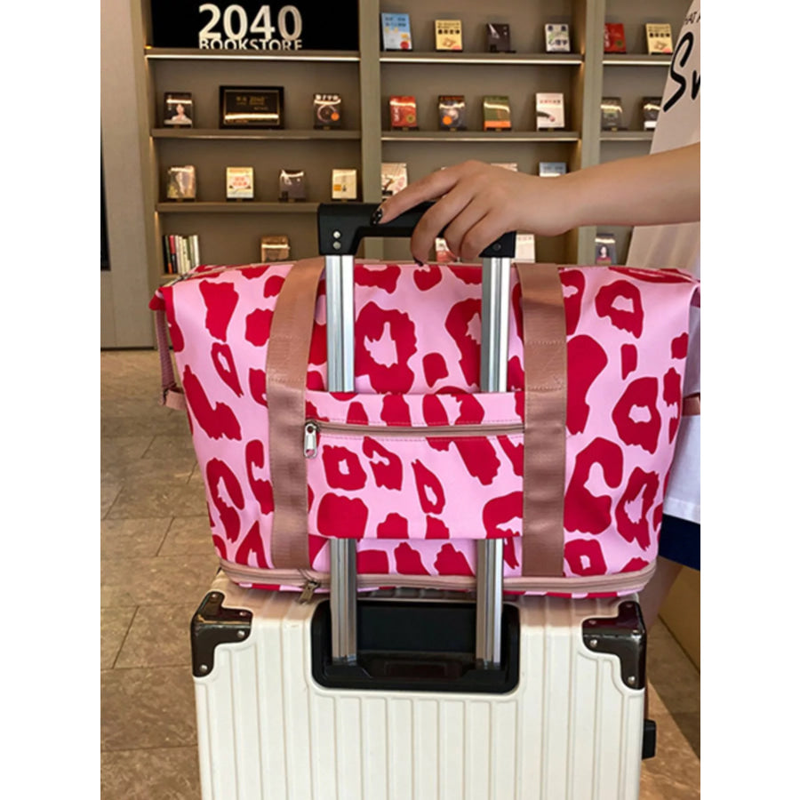 Leopard Print Travel Bag Pink / onesize Apparel and Accessories