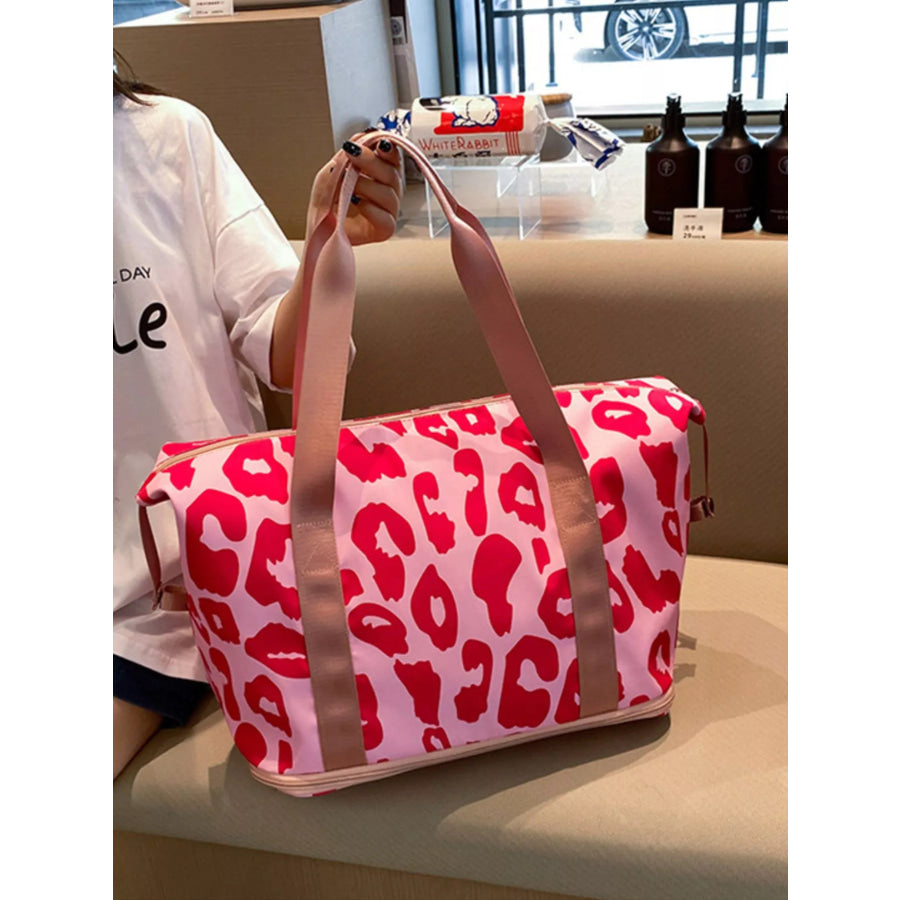 Leopard Print Travel Bag Pink / onesize Apparel and Accessories