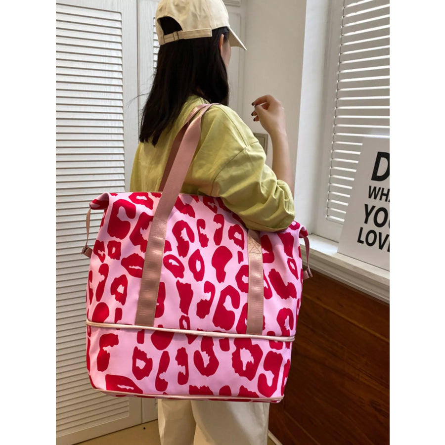 Leopard Print Travel Bag Pink / onesize Apparel and Accessories