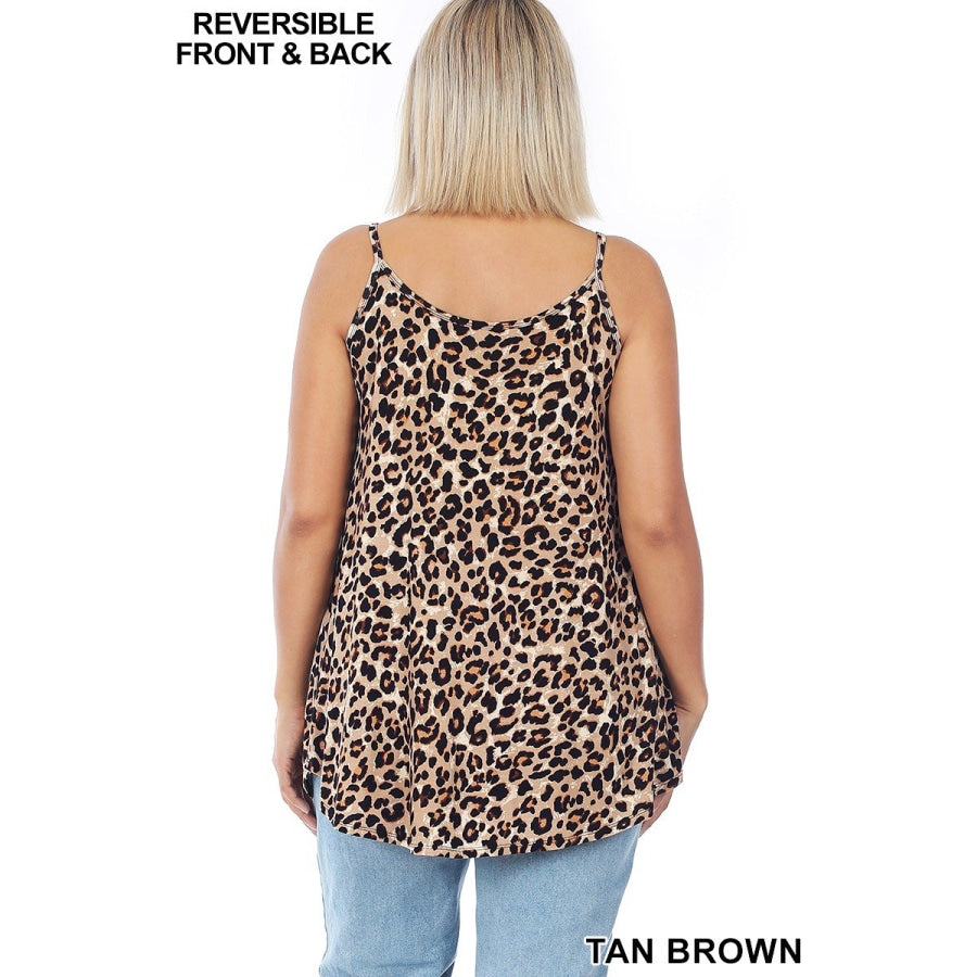 NEW! Camouflage and Leopard Print V-Neck/Scoop-Neck Reversible Camisole Tops