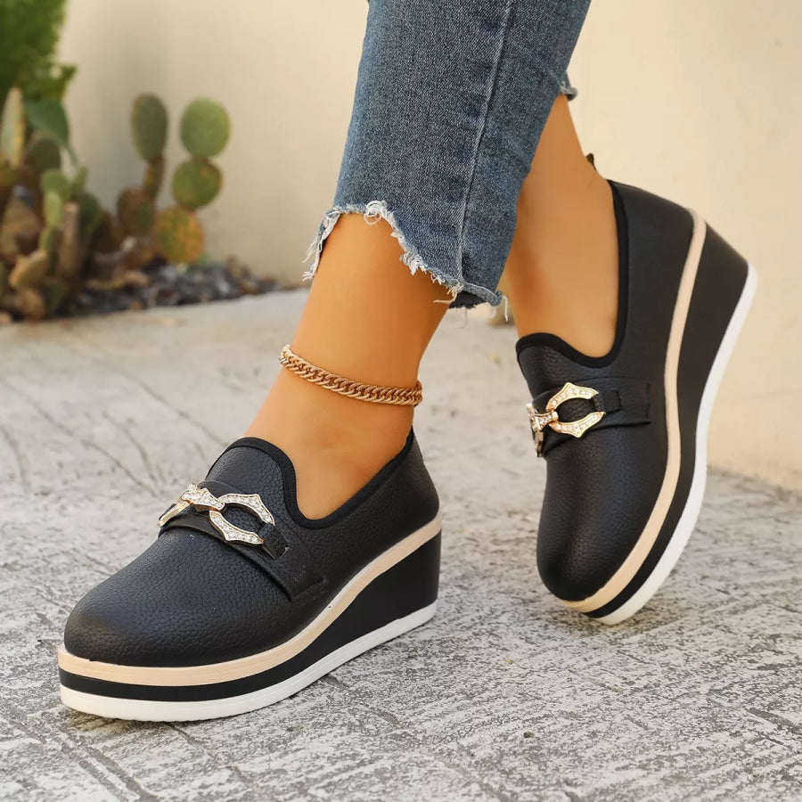 Leopard Print Wedge Loafers Apparel and Accessories