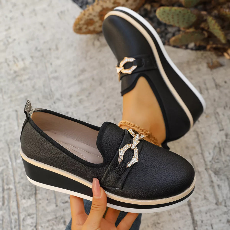 Leopard Print Wedge Loafers Apparel and Accessories