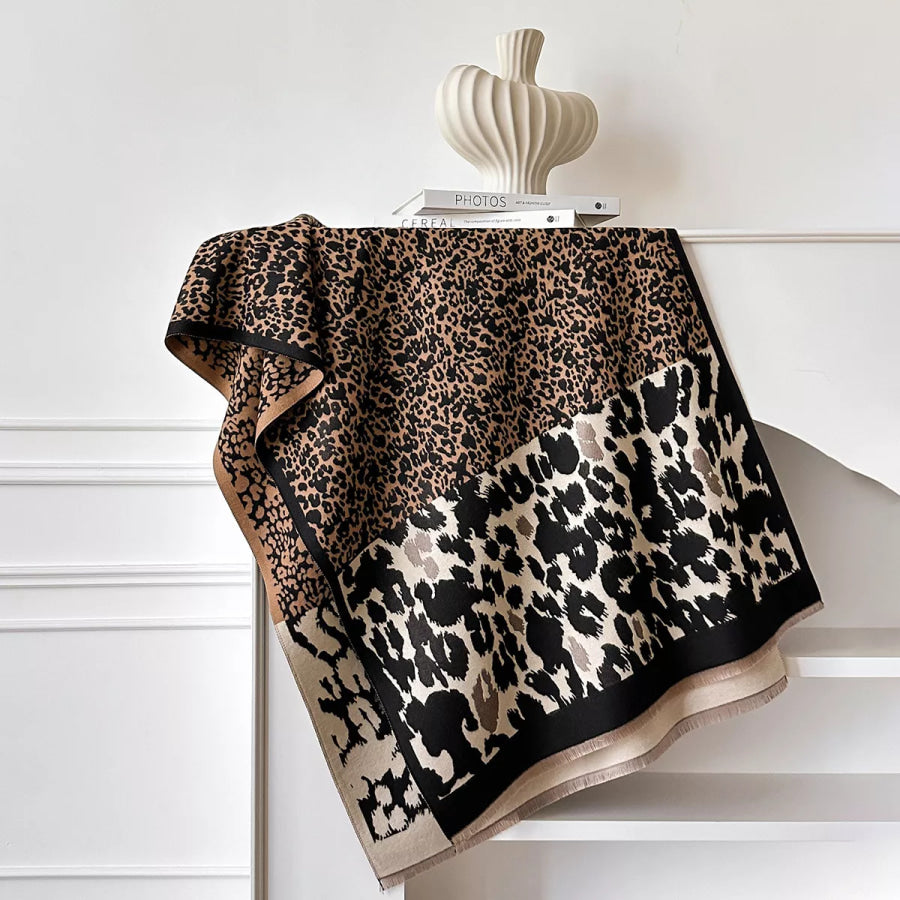 Leopard Print Winter Scarf Apparel and Accessories