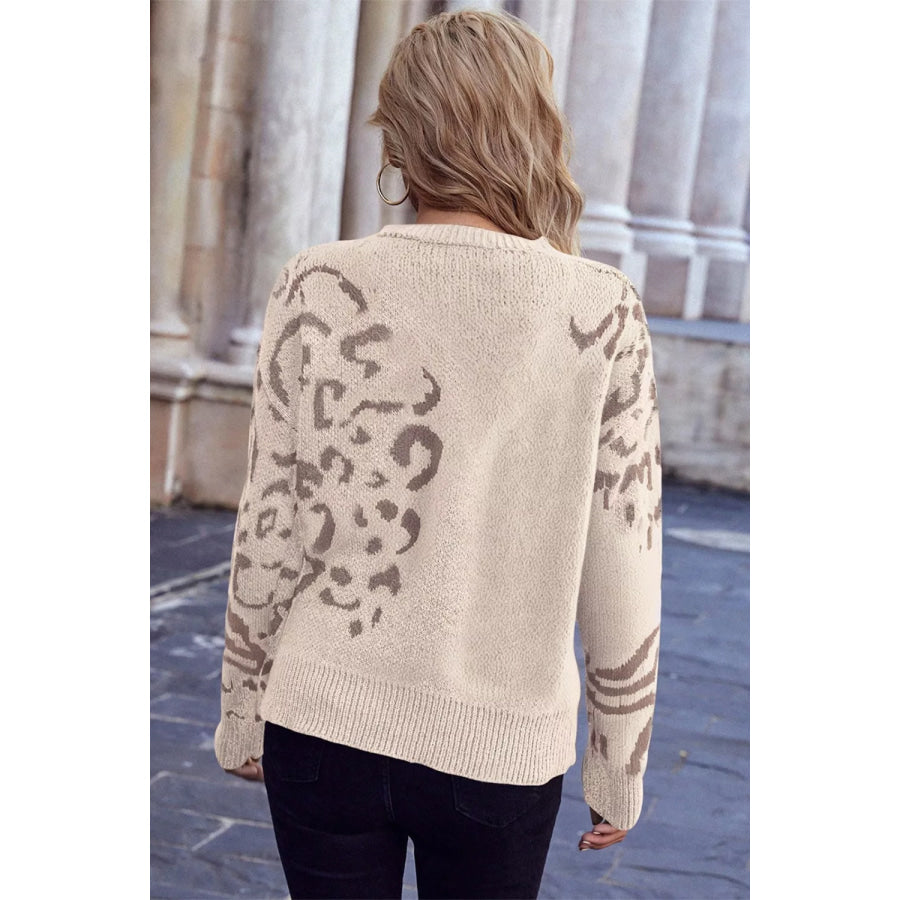 Leopard Relaxed Fit Sweater Apparel and Accessories