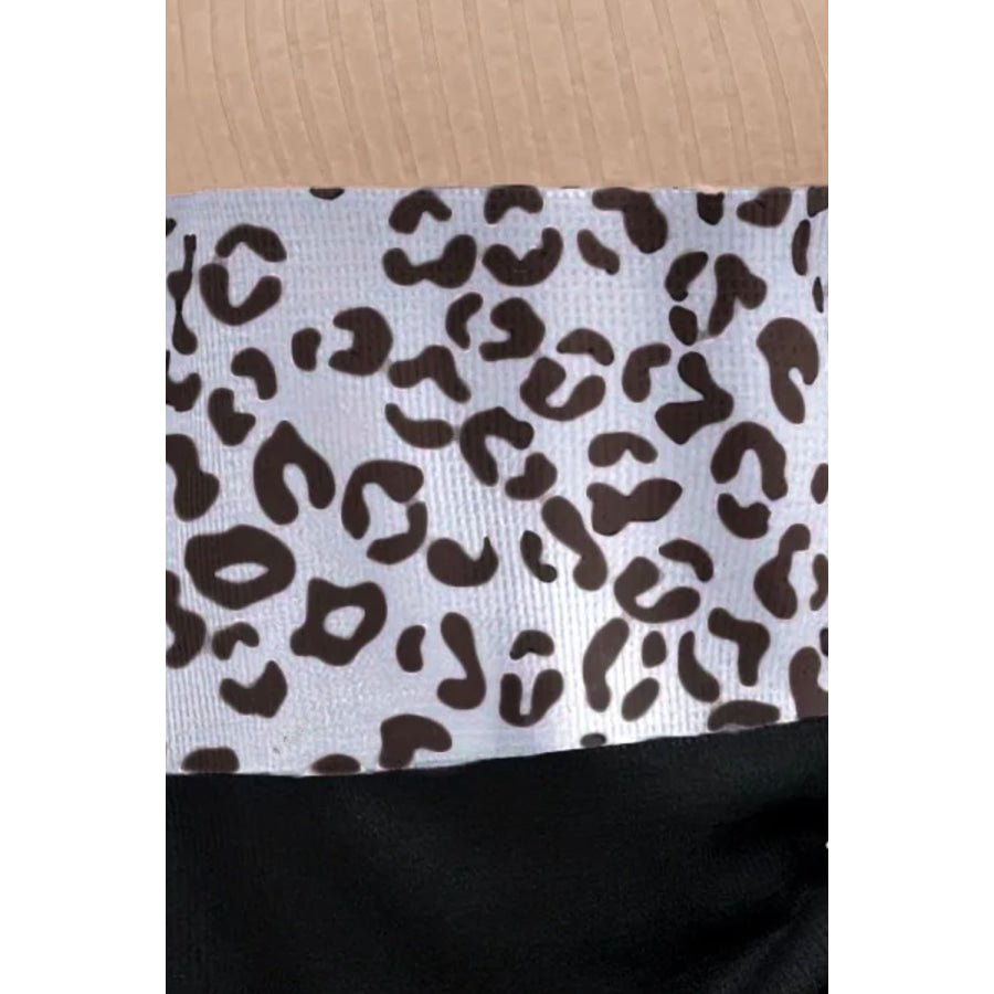 Leopard Round Neck Long Sleeve Top Apparel and Accessories