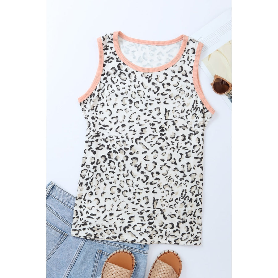 Leopard Round Neck Sleeveless Tank