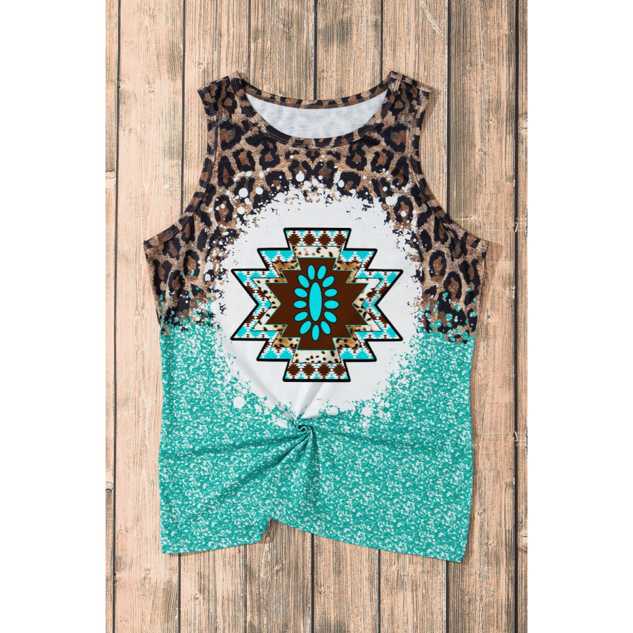 Leopard Round Neck Tank Apparel and Accessories