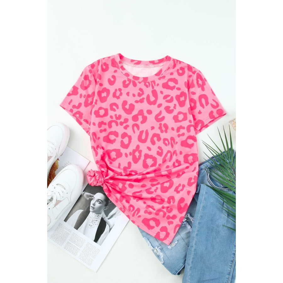 Leopard Round Neck Tee