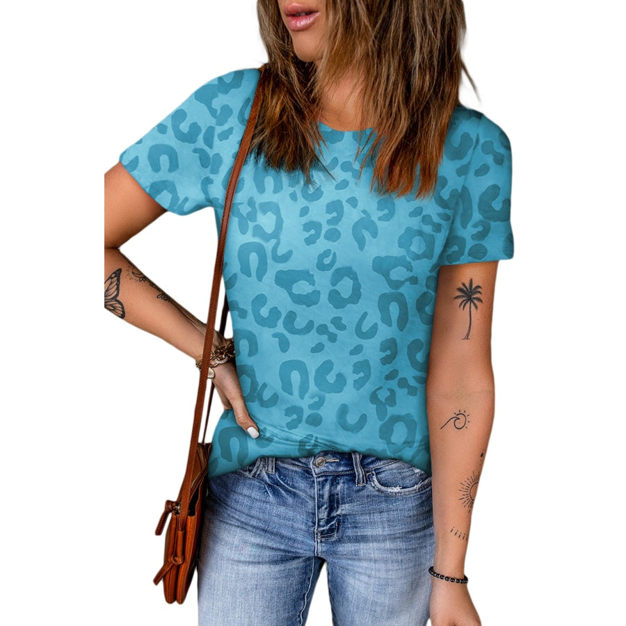 Leopard Round Neck Tee