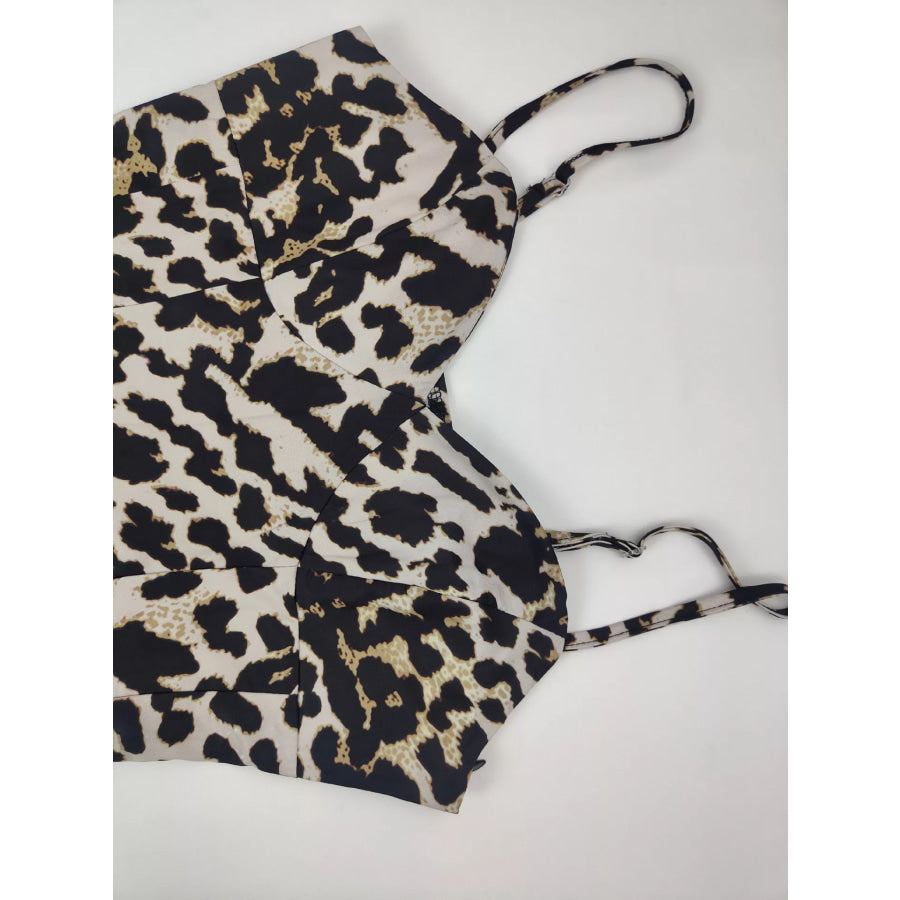 Leopard Sweetheart Neck Maxi Dress Apparel and Accessories