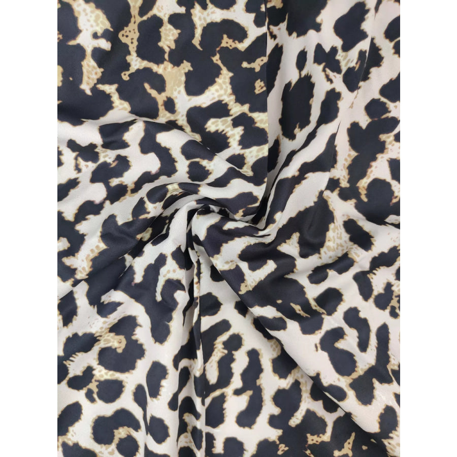 Leopard Sweetheart Neck Maxi Dress Apparel and Accessories