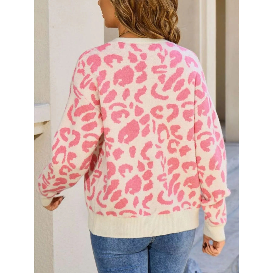 Leopard Tie-Front Cardigan Apparel and Accessories